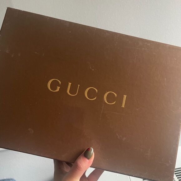 Authentic GUCCI Shoe Box Brown Gold - Picture 2 of 8